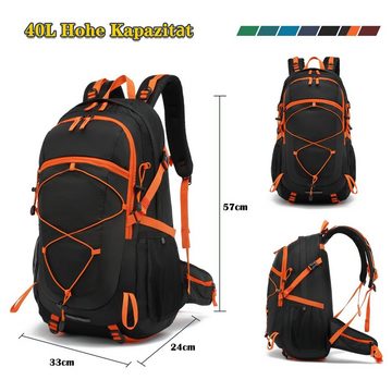 TAN.TOMI Wanderrucksack 40L Wanderrucksack Trekkingrucksack Rucksack Outdoor (Set mit 1 Rucksack und 1 Regenschutz, inkl. Regenhülle), mit Regenschutzhülle, Komressionsgurte für Trekkingstöcke