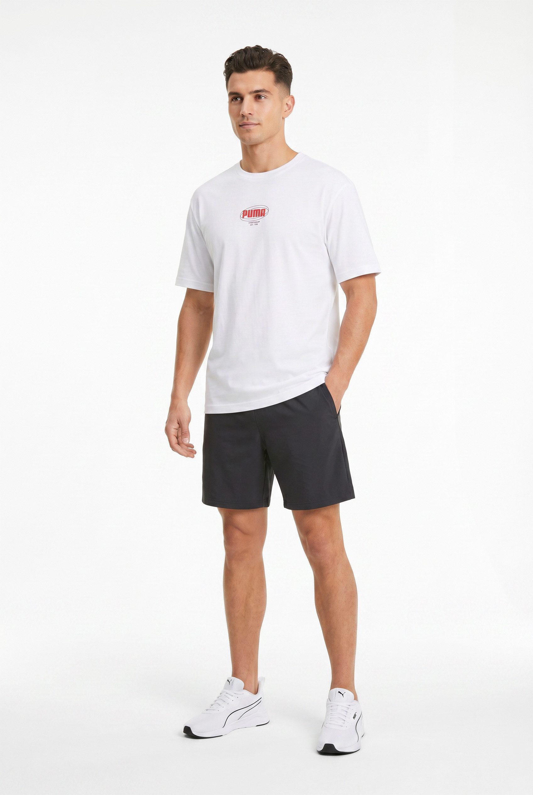 PUMA T-Shirt ESS LOGO LAB RELAXED STORY 1 TEE lockere Passform, Kurzarm, Rundhalsausschnitt, sportlicher Stil