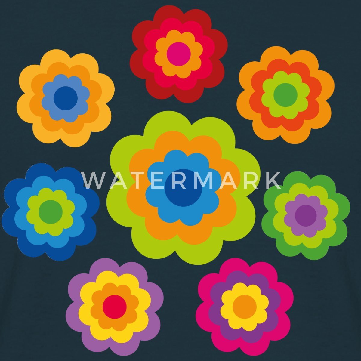 Spreadshirt T-Shirt 70er Jahre Hippie Flower günstig online kaufen