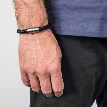 Akitsune Armband Portus Segeltau-Armband Mattsilber - Schwarz 22cm