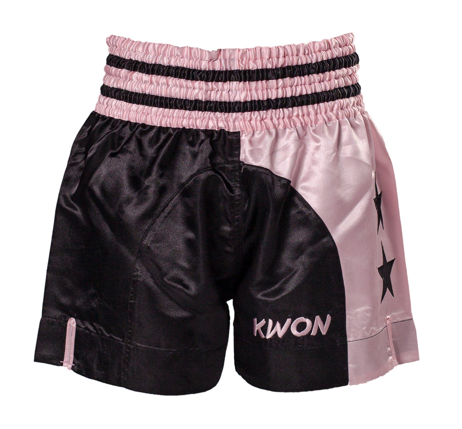 pink Sterne Shorts Thaiboxhose rosa KWON Sporthose (Edler Thai Damen MMA Schnitt, Look) Muay traditioneller Box kurz Kickboxhose