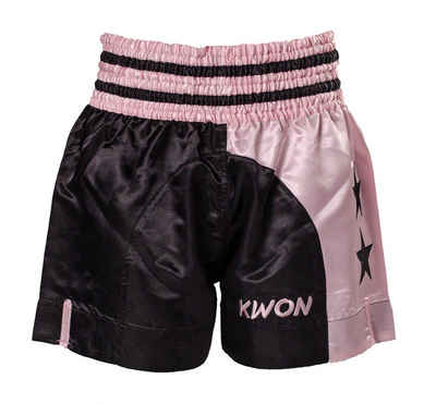 KWON Sporthose Thaiboxhose Damen Muay Thai Box Шорты Kickboxhose kurz pink rosa MMA (Edler Look) traditioneller Schnitt, Sterne