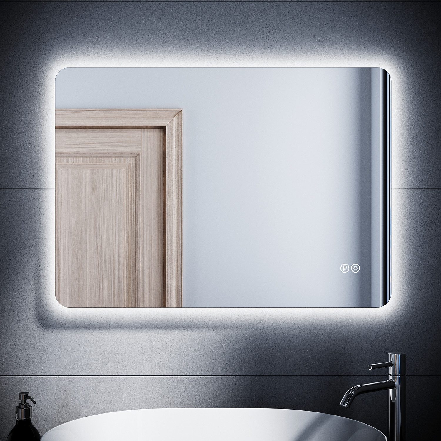 SONNI Badspiegel LED Badspiegel mit Touch, 3 Lichtfarben, Anti-Beschlag, 70 günstig online kaufen