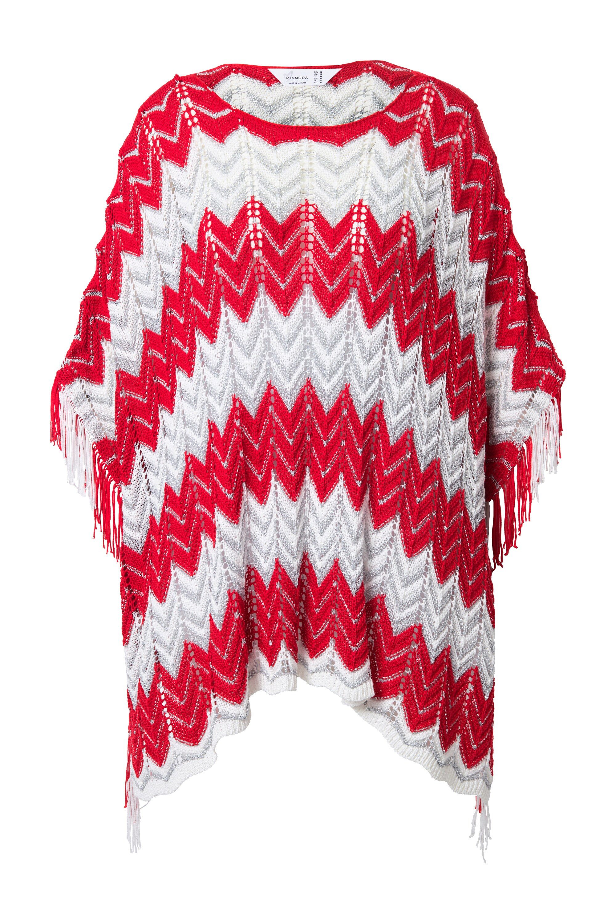 MIAMODA Pullunder Poncho oversized Zackenstrick mit günstig online kaufen