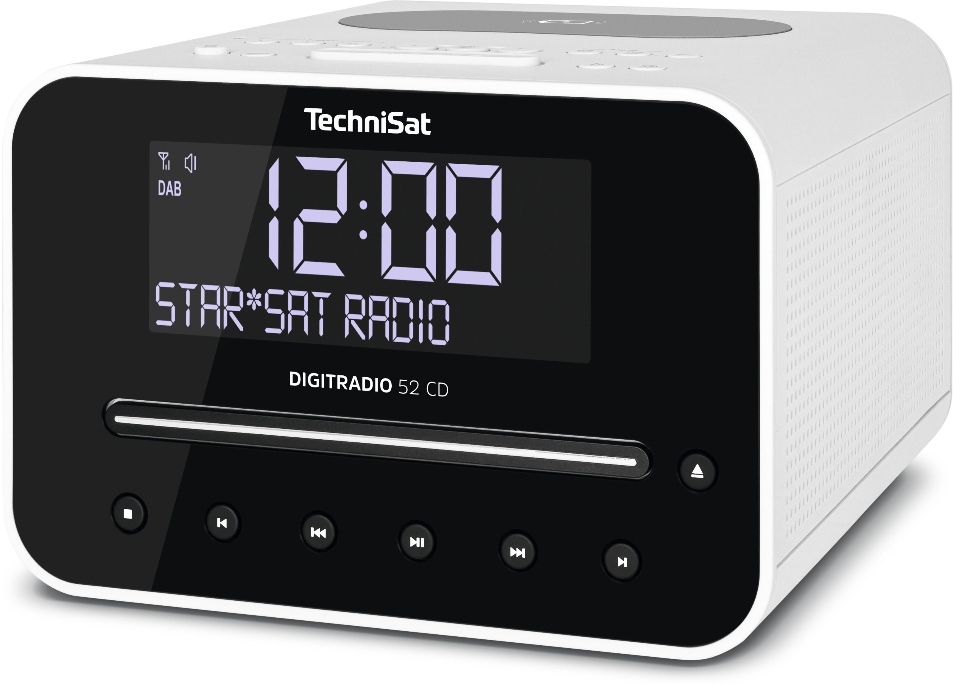 TechniSat Radiowecker DIGITRADIO 52 CD Bluetooth, CD-Player, Charging Wireless weiß DAB+/UKW