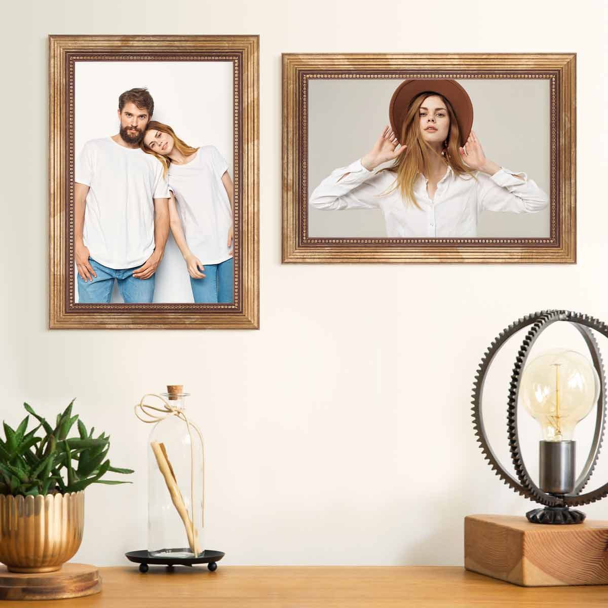 PHOTOLINI Bilderrahmen 2er Set Massivholz-Rahmen im günstig online kaufen