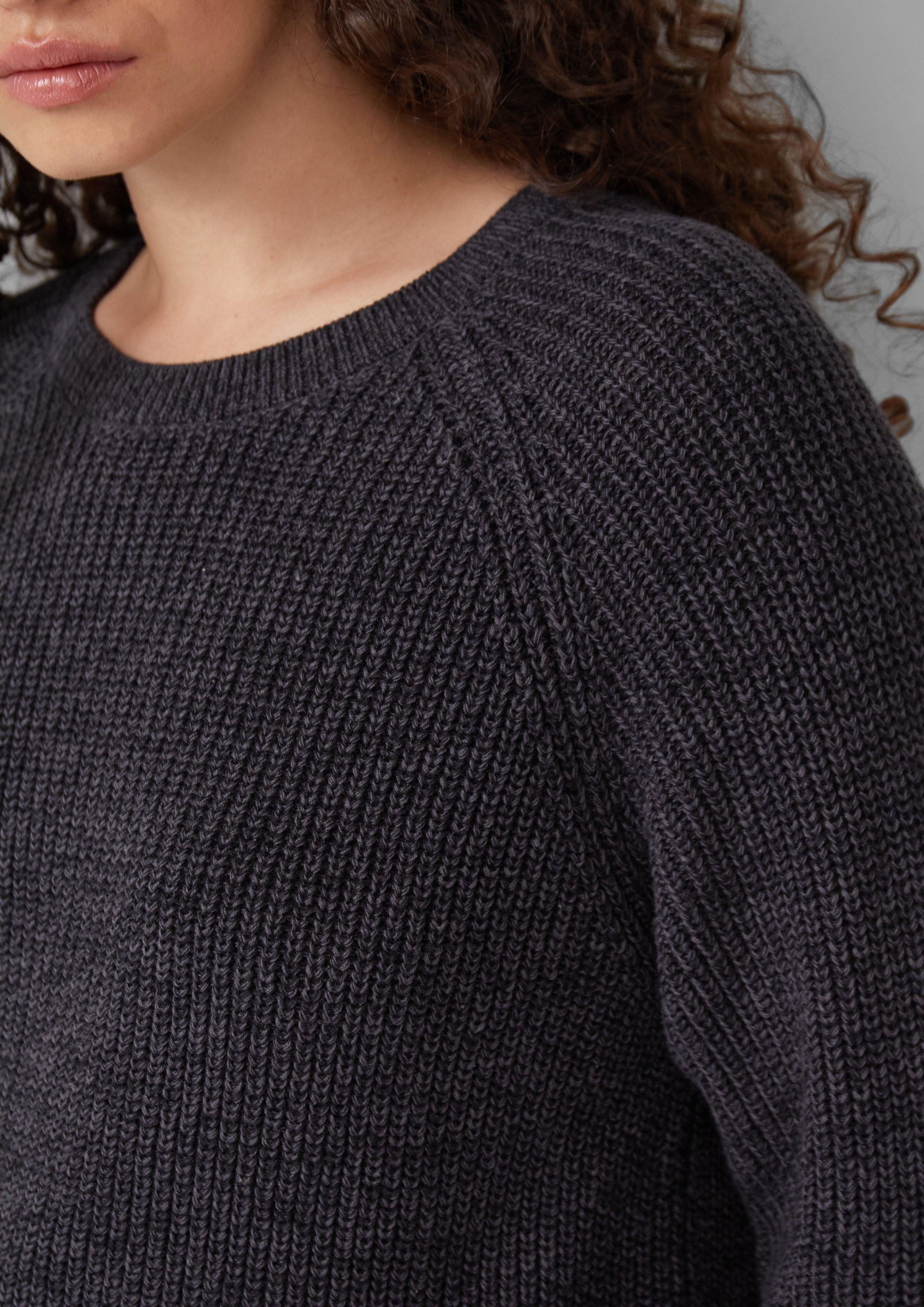 QS Strickpullover Melierter Strickpullover mit Raglanärmeln günstig online kaufen