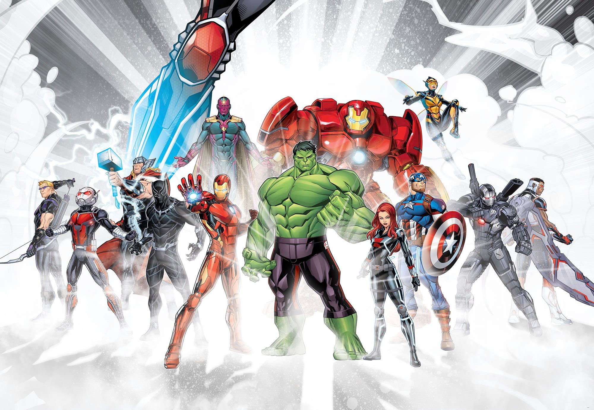 Komar Fototapete Avengers Unite - Größe 368 x 254 cm, glatt, bedruckt, (1 St), Kinderzimmer