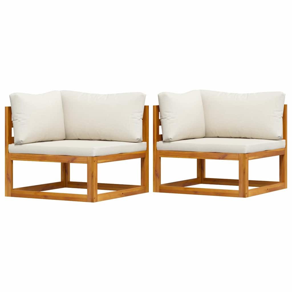 vidaXL Sofaelement Modulare Ecksofas 2 Stk. mit Auflagen Cremeweiß (1 St)
