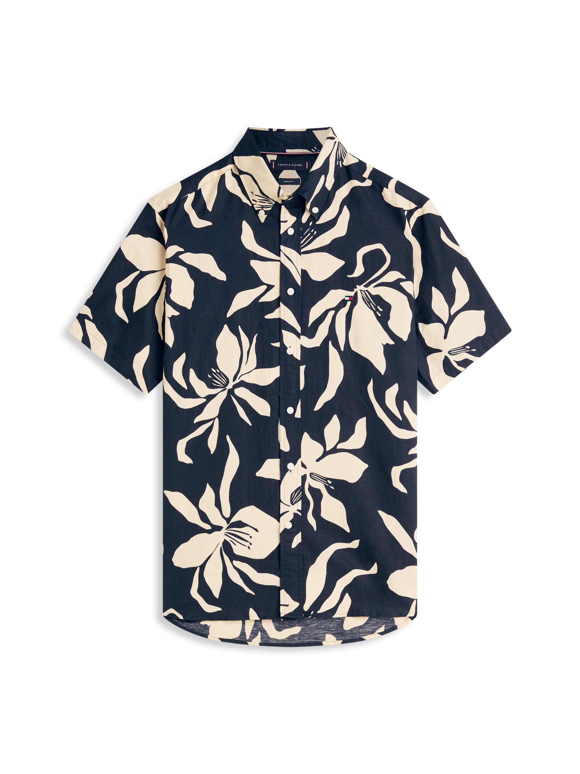 Tommy Hilfiger Kurzarmhemd LINEN BLEND FLOWER PRINT aus Leinenmix, regular fit – Bild 4 von 5