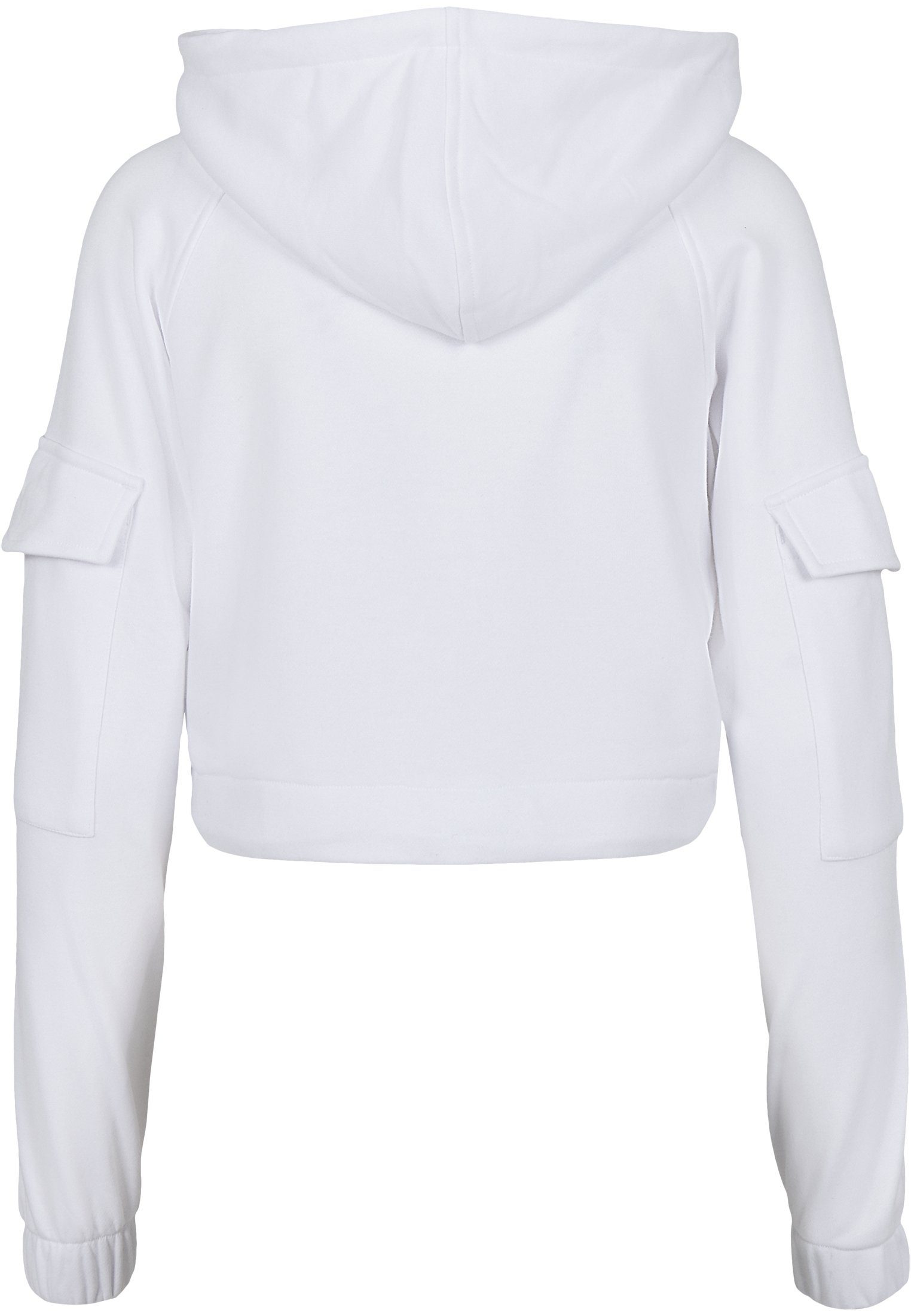 (1-tlg) white Kapuzenpullover Damen Worker Ladies Short CLASSICS Hoody URBAN