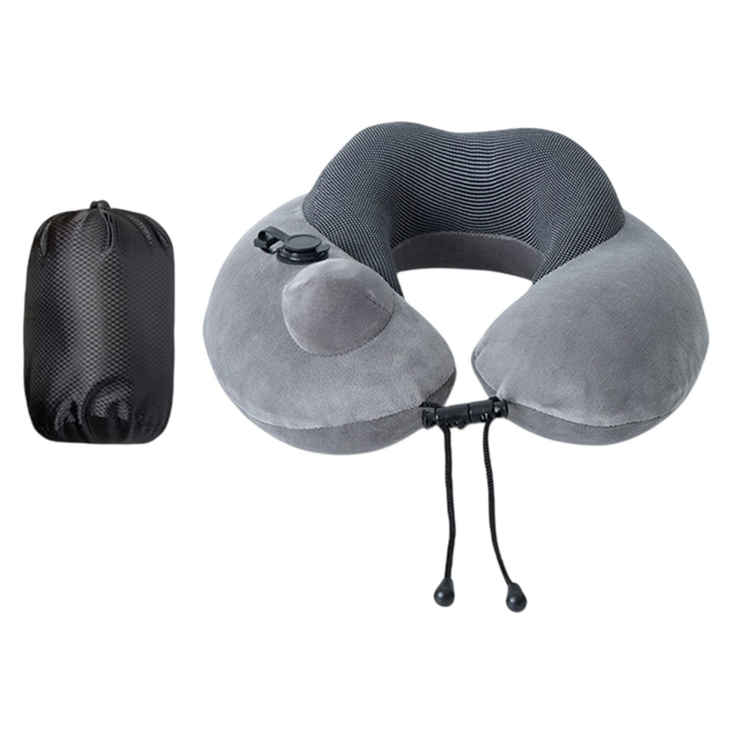 Nackenstützkissen Verstellbares Knopfdruck aufblasbares U-förmiges Kissen,Nackenkissen