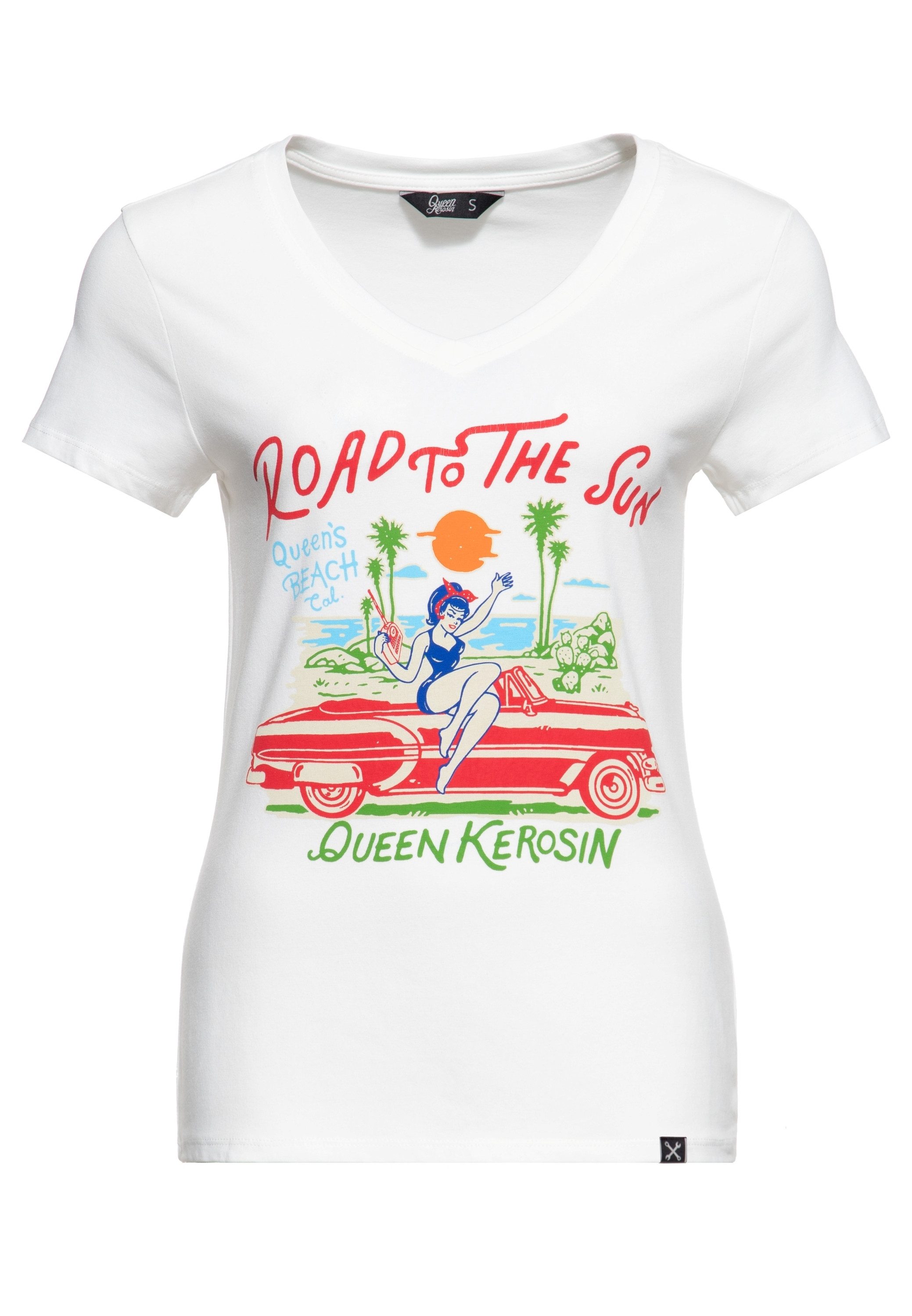 QueenKerosin Print-Shirt Road To The Sun (1-tlg) mit Front-Print