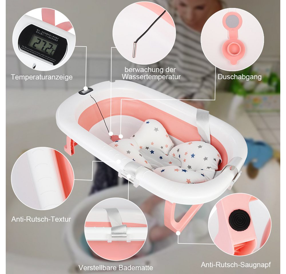 Thumbnail - JEOBEST Babybadewanne Baby Badewanne Faltbar für Neugeborene
