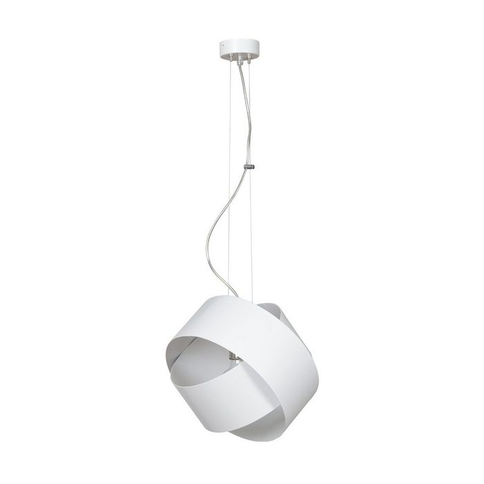 Licht-Erlebnisse Pendelleuchte BASE ohne Leuchtmittel Runde Hängelampe Ø32cm in Weiß extravagant Modern Esstisch