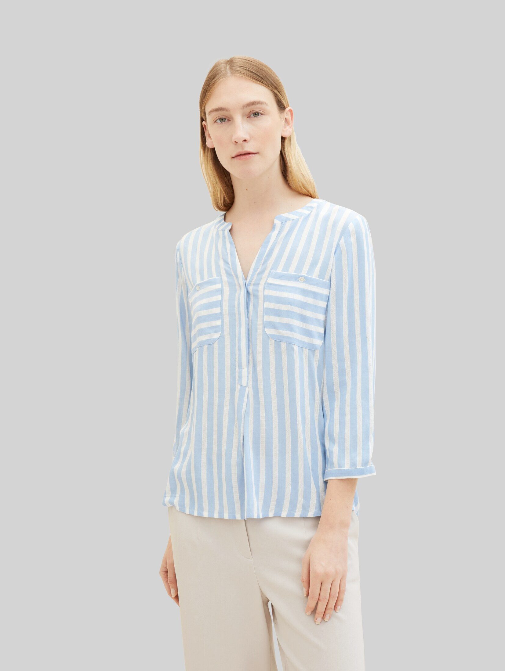 TOM TAILOR Langarmbluse Blusen & Shirts Bluse mit Streifenmuster