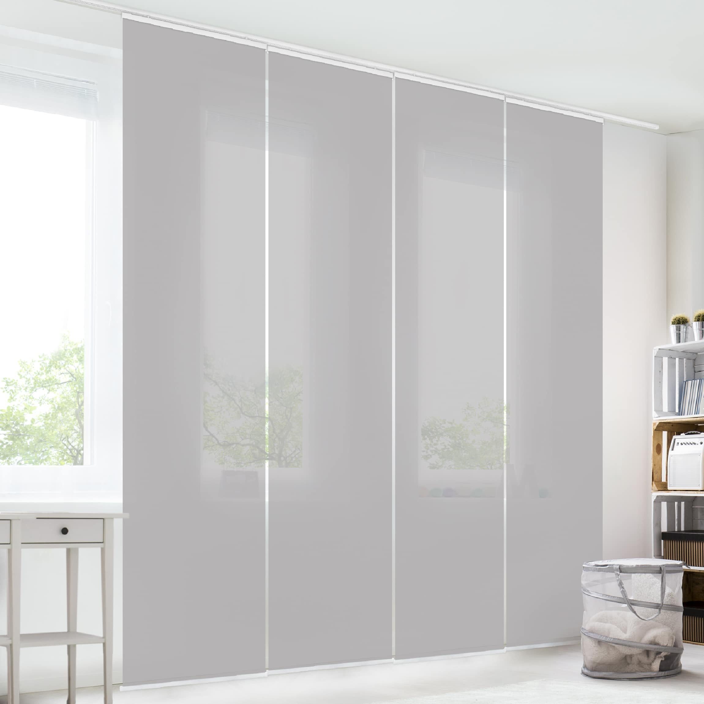 Bilderdepot24 Schiebegardine modern Flächenvorhang blickdicht Achatgrau, günstig online kaufen
