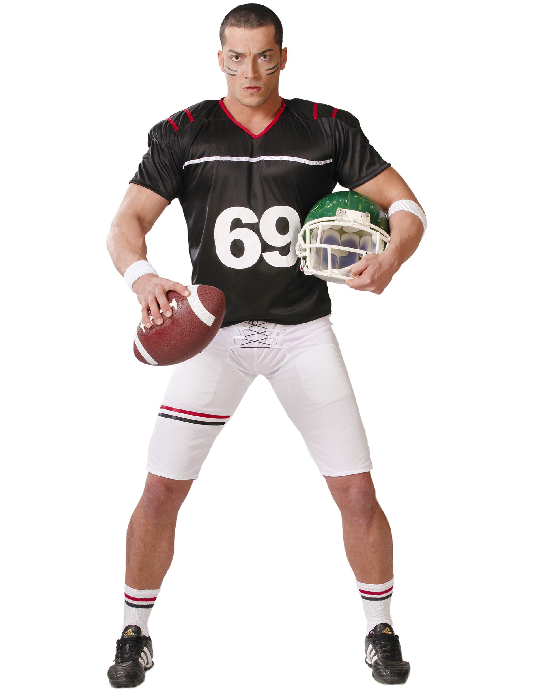 Kostüm American Football Herren-Kostüm schwarz-weiss