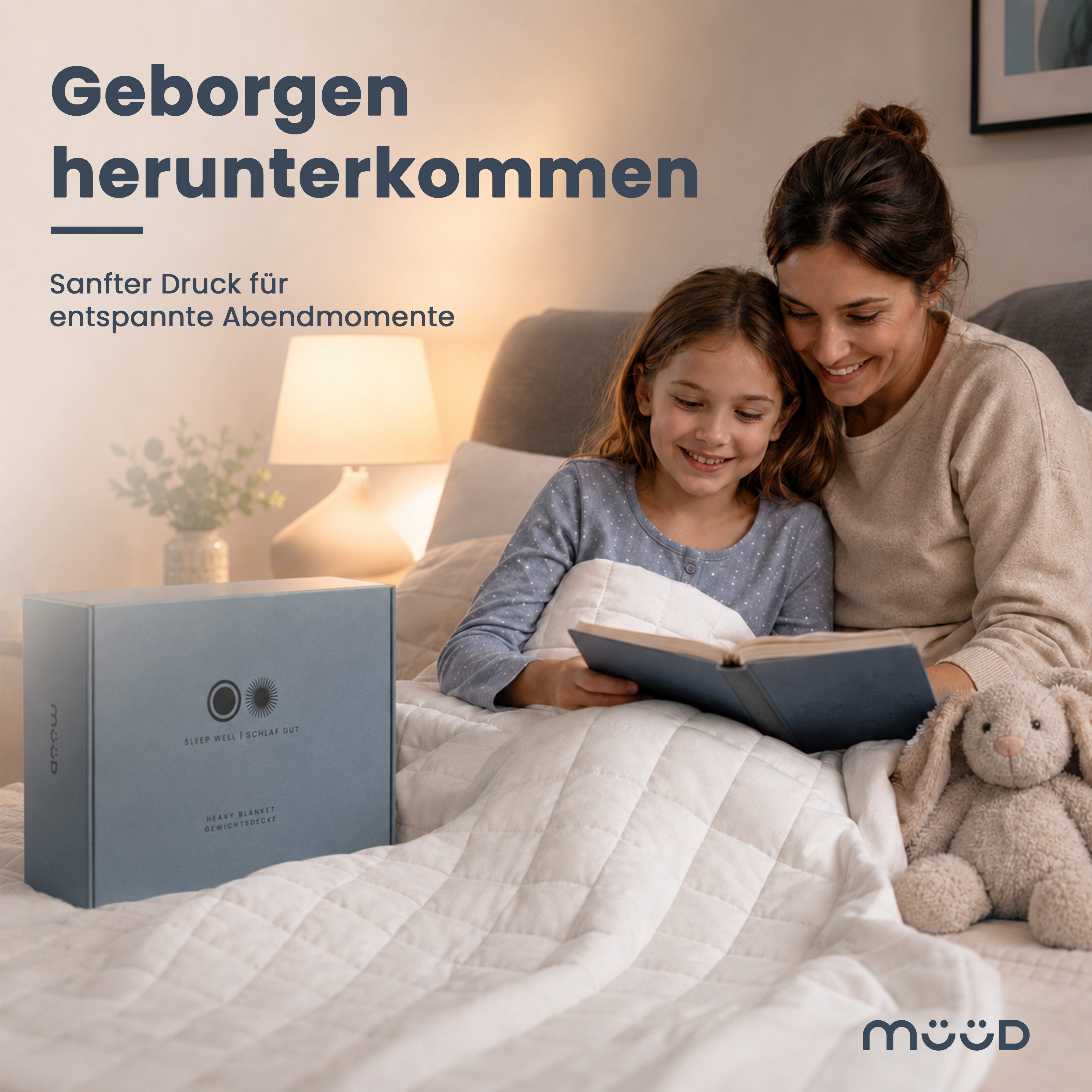 Müüd Gewichtsdecke Kinder Therapiedecke - schwere Decke Kinder, Füllung: feine Glasperlen, recyclete Mikrofaser, Bezug: 4kg, 5x5cm Nähte, 100% Baumwolle, Sommer – Bild 3 von 5