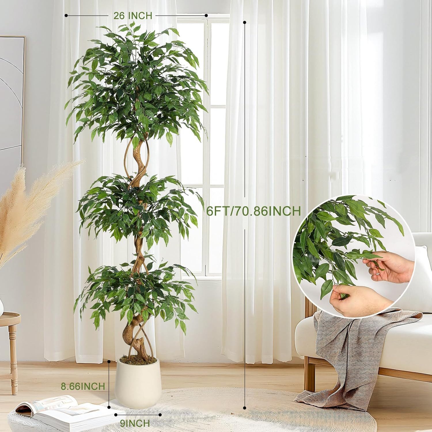 Kunstpflanze Ficus künstlicher Baum,6 Fuß künstliche günstig online kaufen