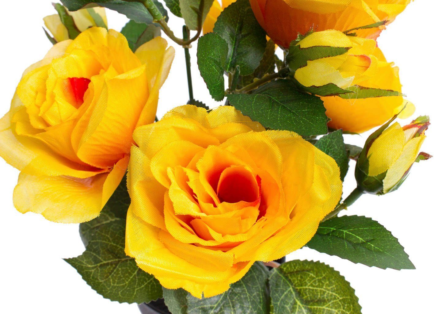 Kunstblume Rosenbusch Rose, Botanic-Haus, Höhe 27 cm