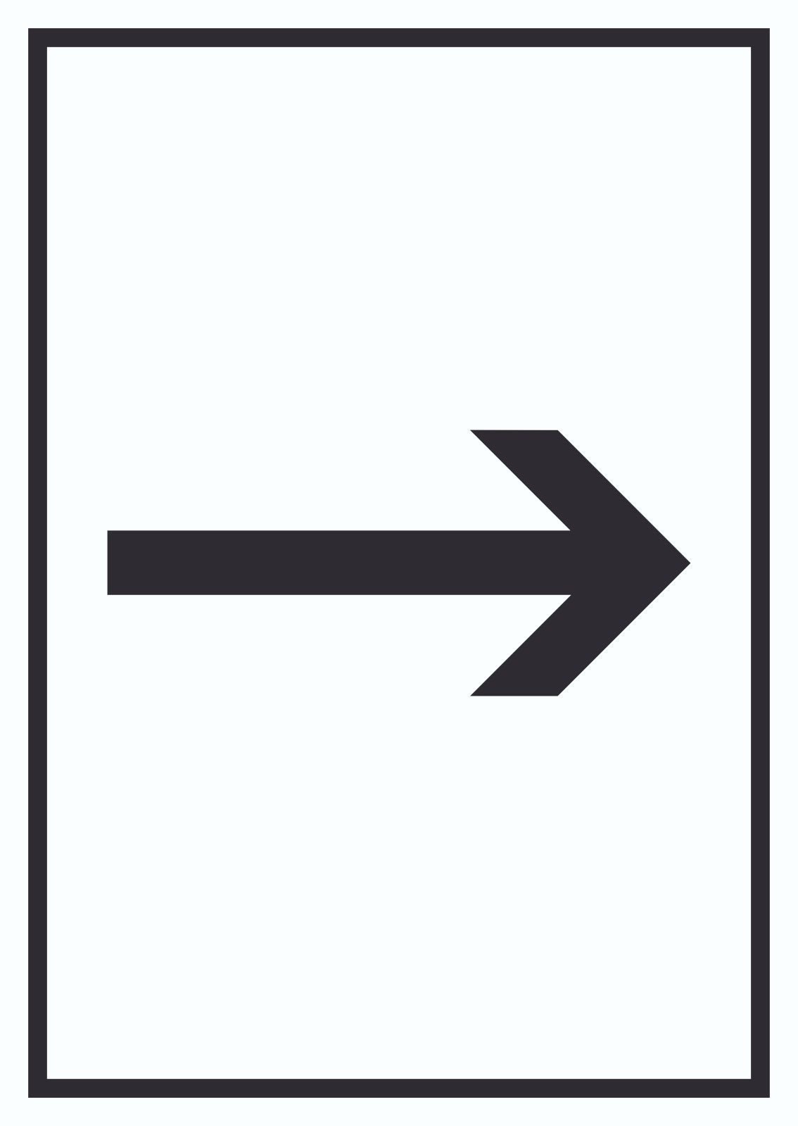Hinweisschild Richtungspfeil rechts Schild hochkant schwarz weiss Pfeil