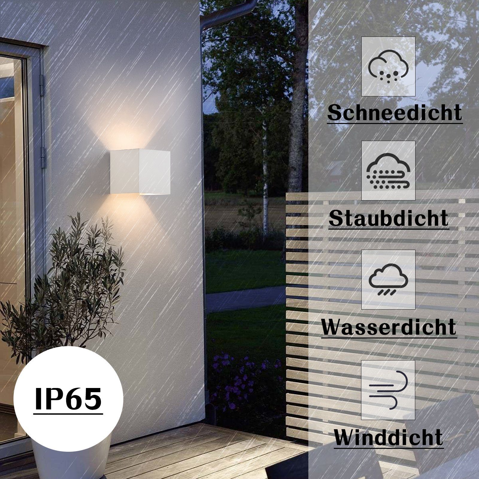 ZMH LED Wandleuchte Innen G9 Außen Up Down Wandlampe Außenwandleuchte Wohnzimmer, Mit Leuchtmittel, 3000K Warmweiß, Einstellbarer Strahl – Bild 5 von 5
