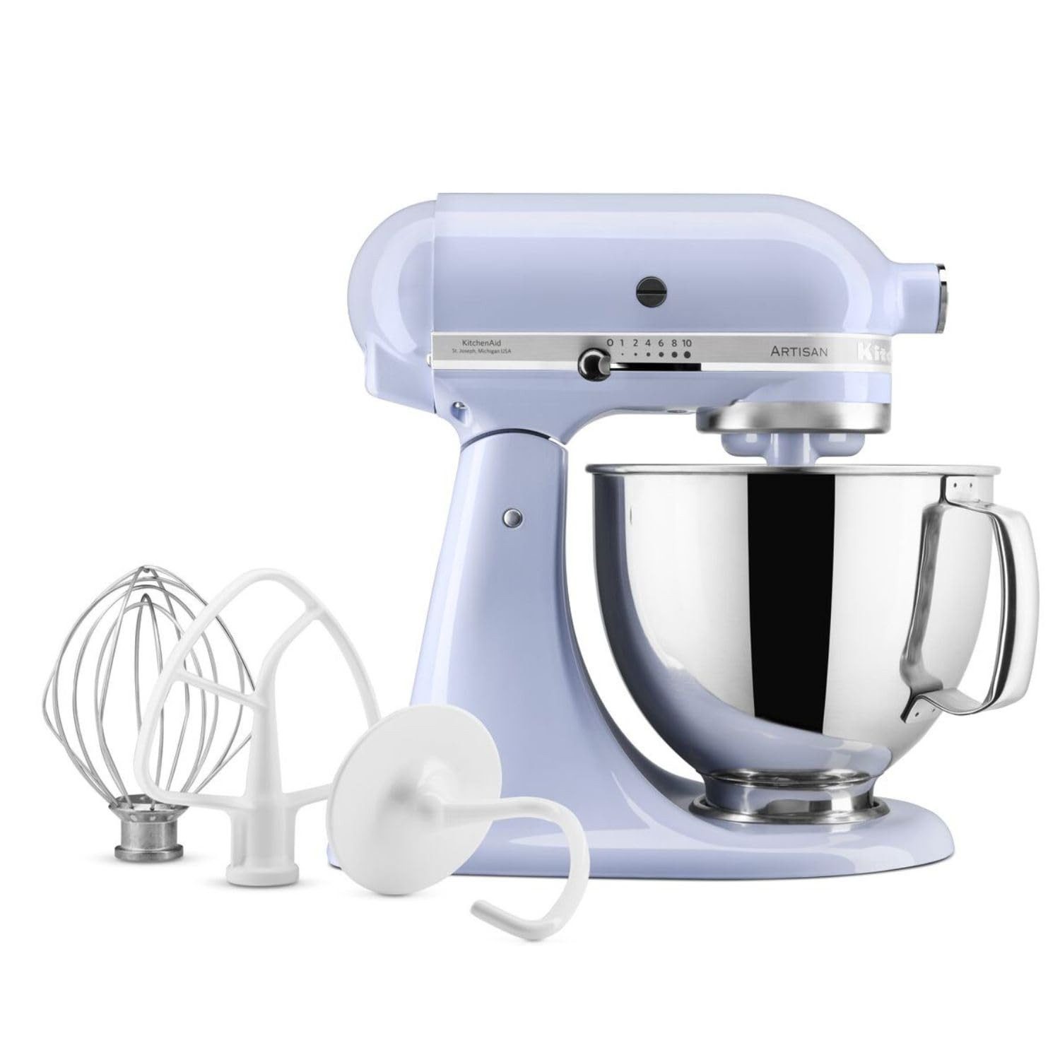 KitchenAid Küchenmaschine ARTISAN 5KSM125ELR Lavender Cream, Robustes Ganzmetallgehäuse mit kippbarem Motorkopf – Bild 4 von 5
