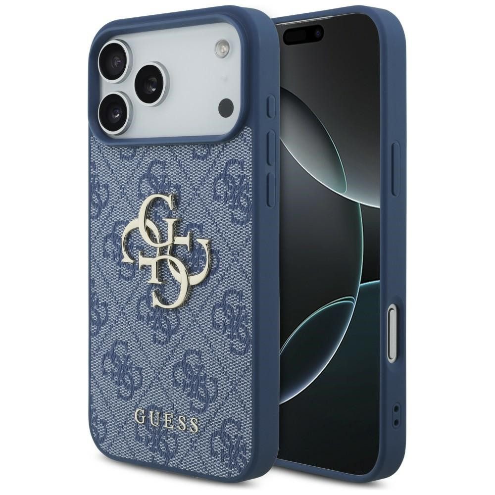 Guess Handyhülle iPhone 18 Pro Max Big Logo Metall Schutzhülle Case Kunstleder 6,9 Zoll, Kantenschutz