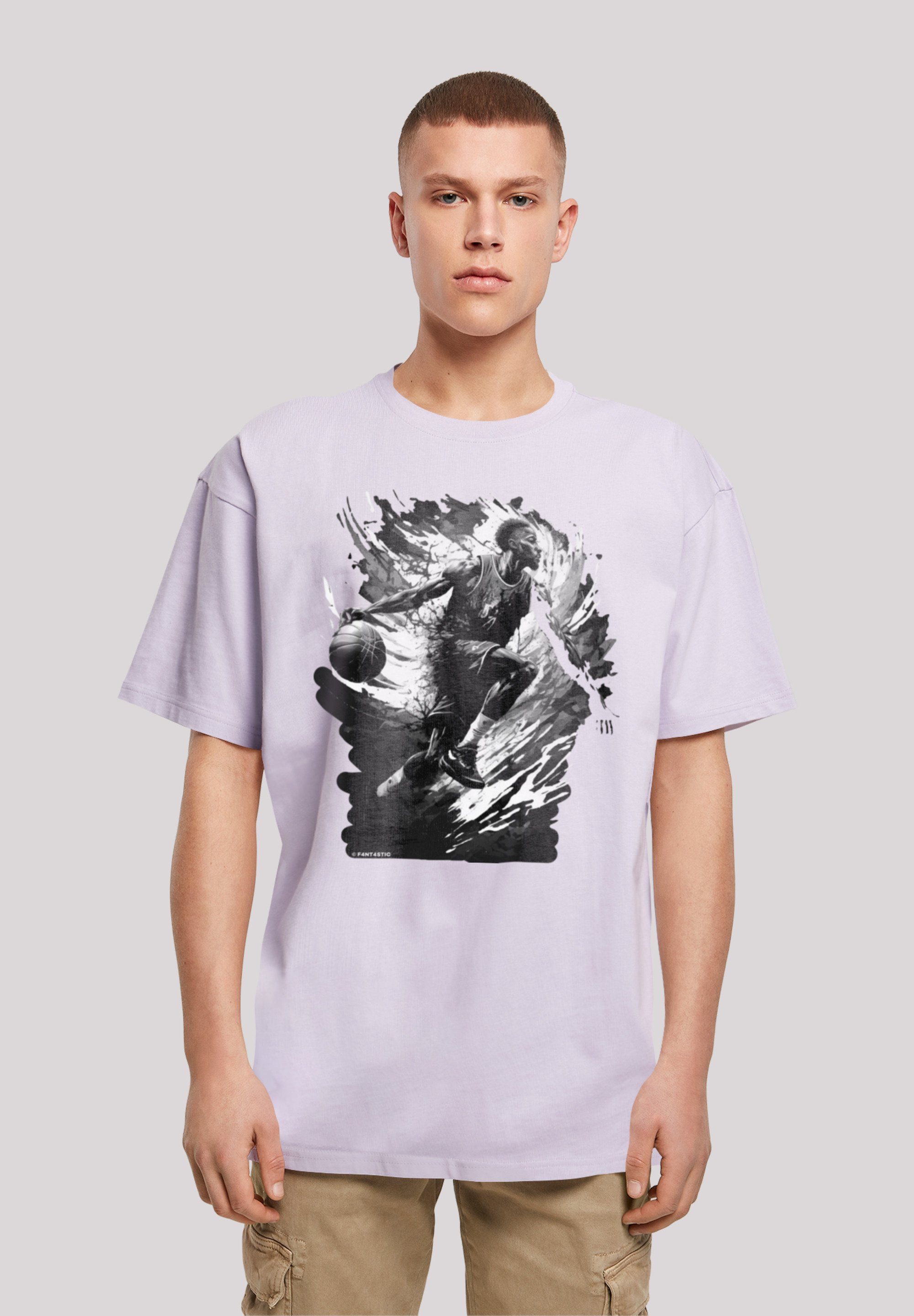 F4NT4STIC T-Shirt Basketball Splash Sport OVERSIZE TEE Print lilac