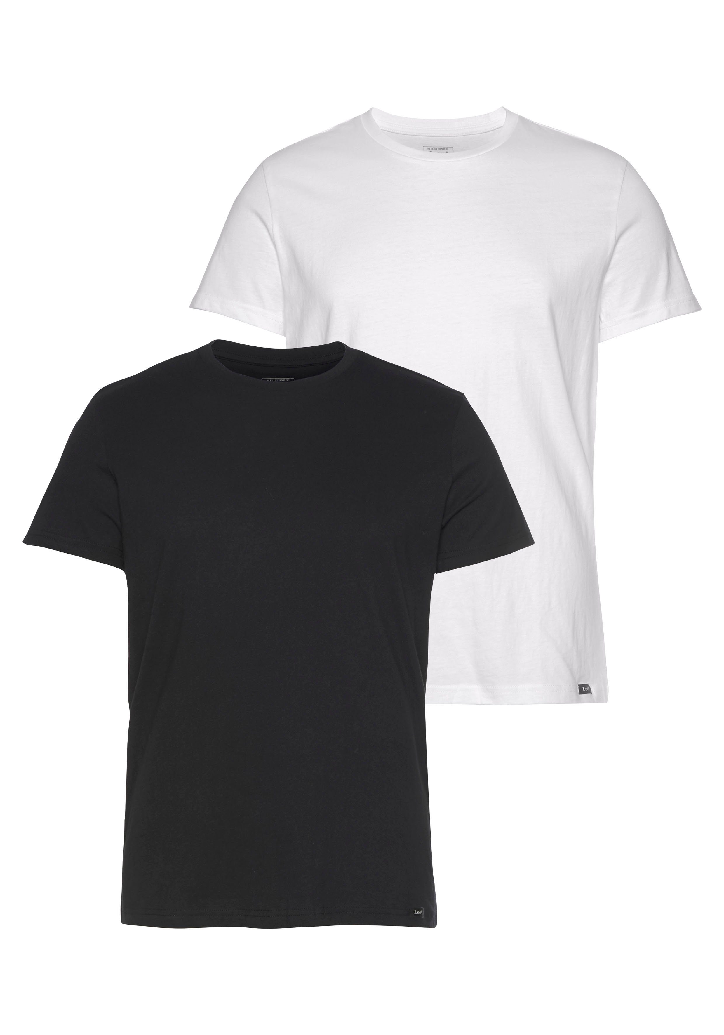 Lee® T-Shirt schwarz, weiß 2-tlg) (Set