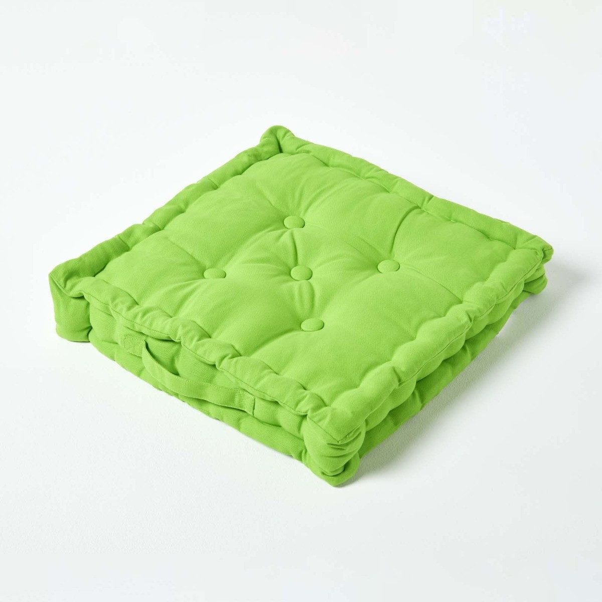Homescapes Bodenkissen Sitzkissen unifarben grün 50 x 50 cm