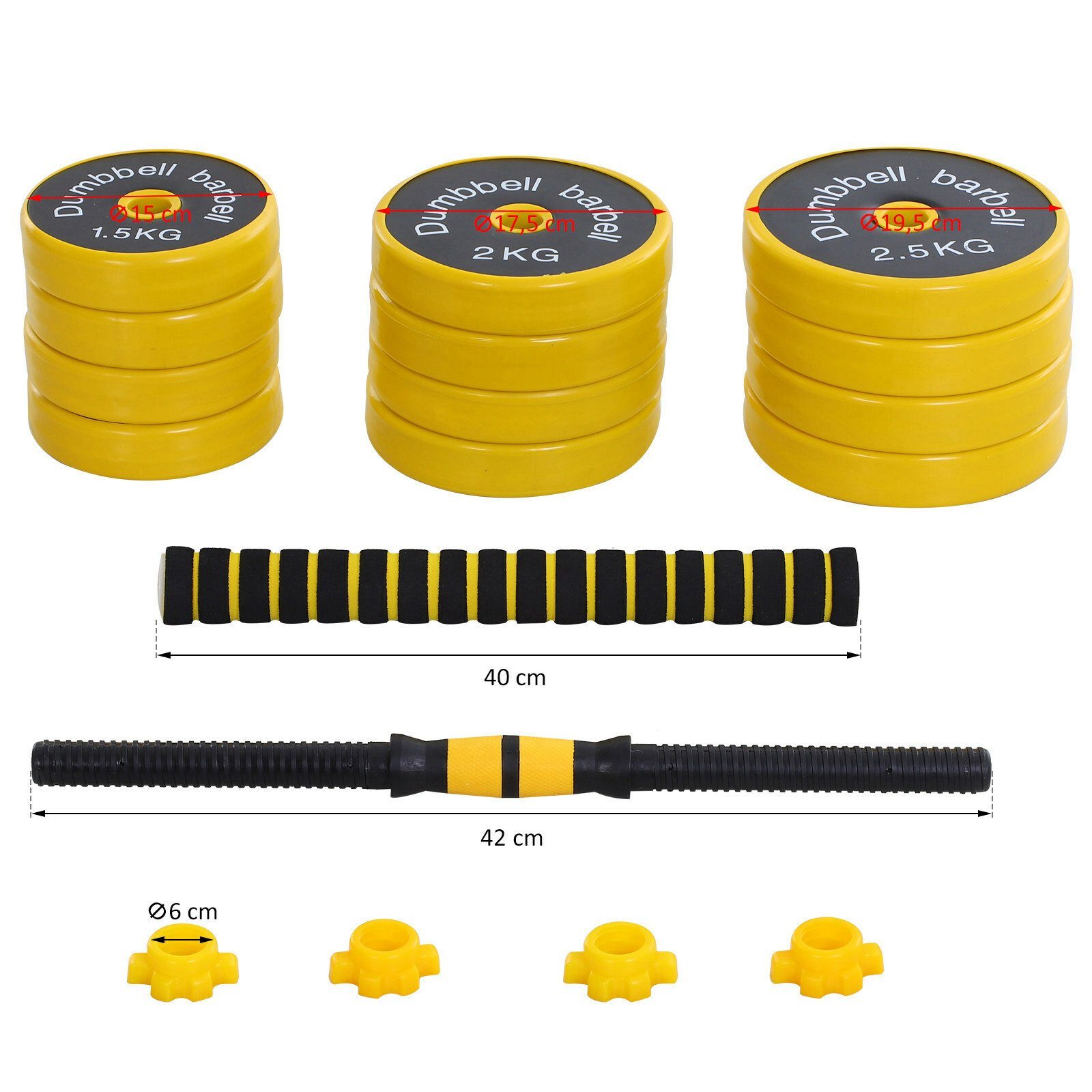 HOMCOM Hantel-Set 2-in-1 Hantelset