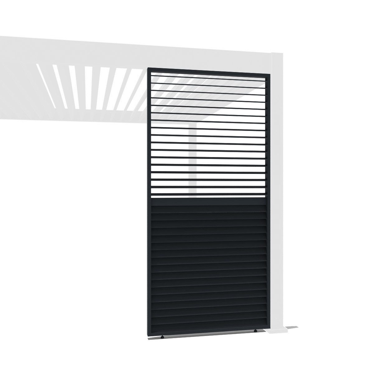 Weide Pavillonseitenteil Anthrazit-Aluminium Lamellenwand für Weide Pergola günstig online kaufen