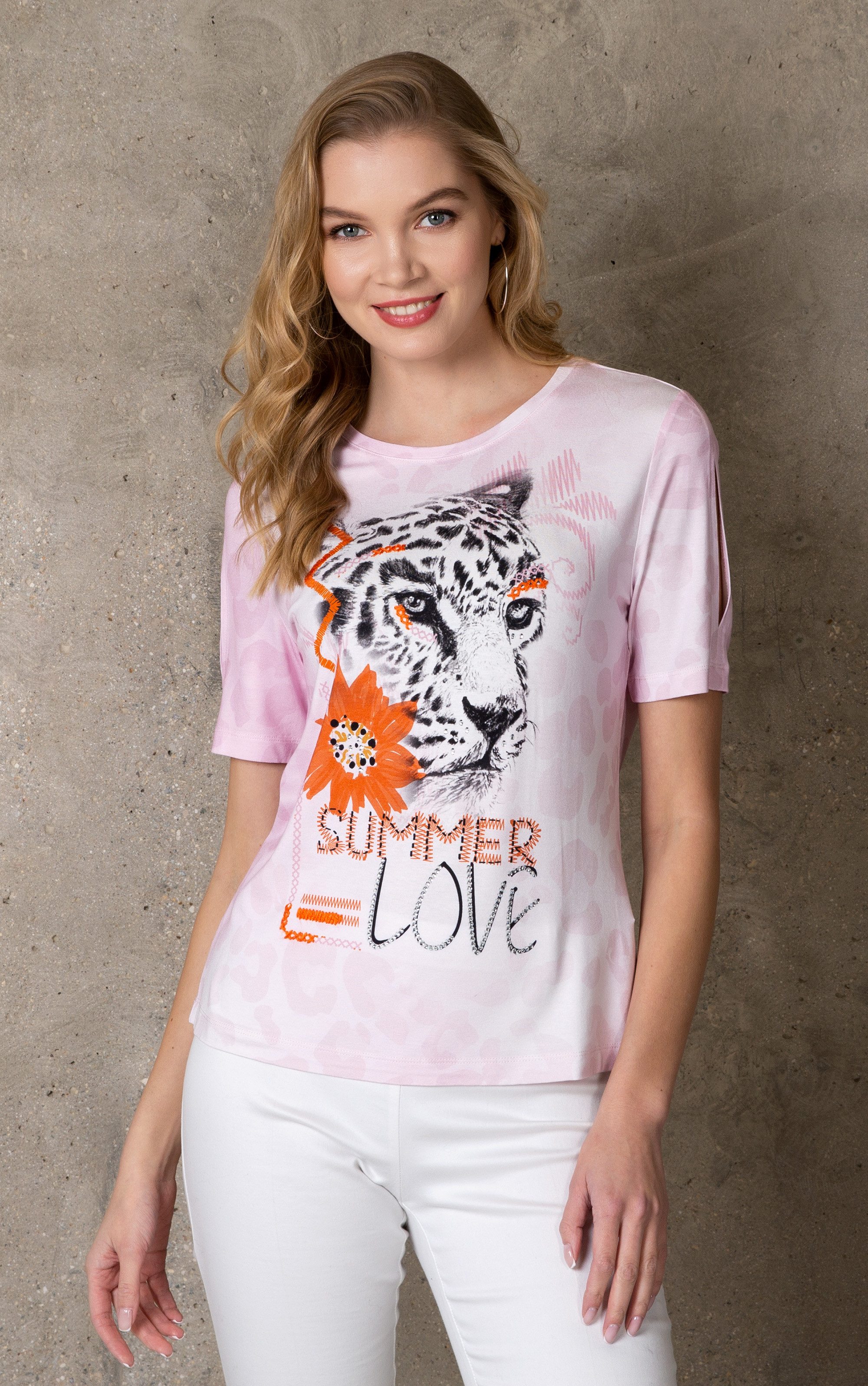 Passioni Print-Shirt mit Leopardenprint mit seitlichem günstig online kaufen