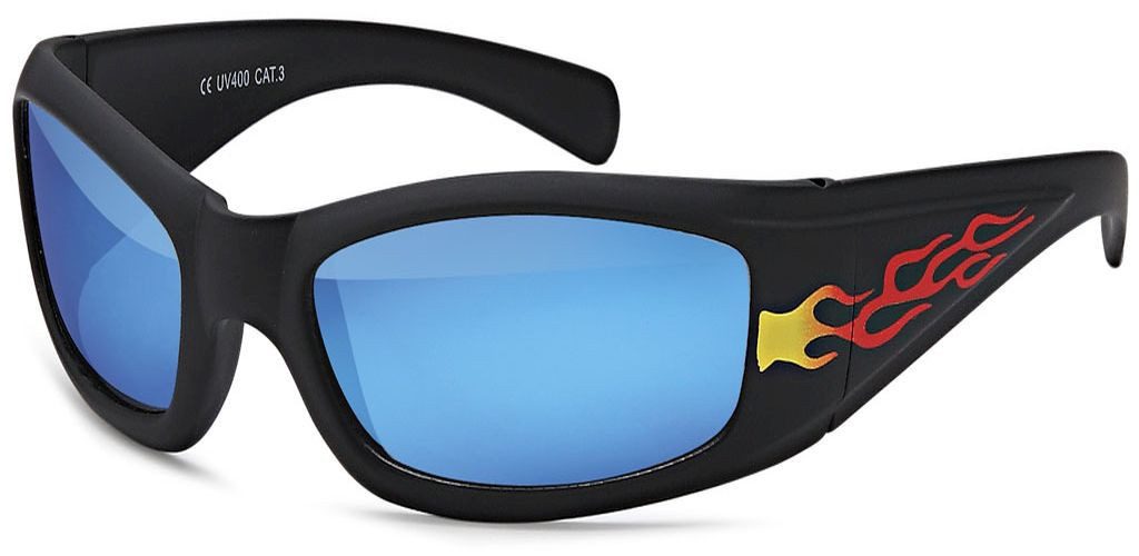 emeco Sonnenbrille Kinder Sonnenbrille Sport UV 400 Schutz Fitness Flammen N550 Linsenfar