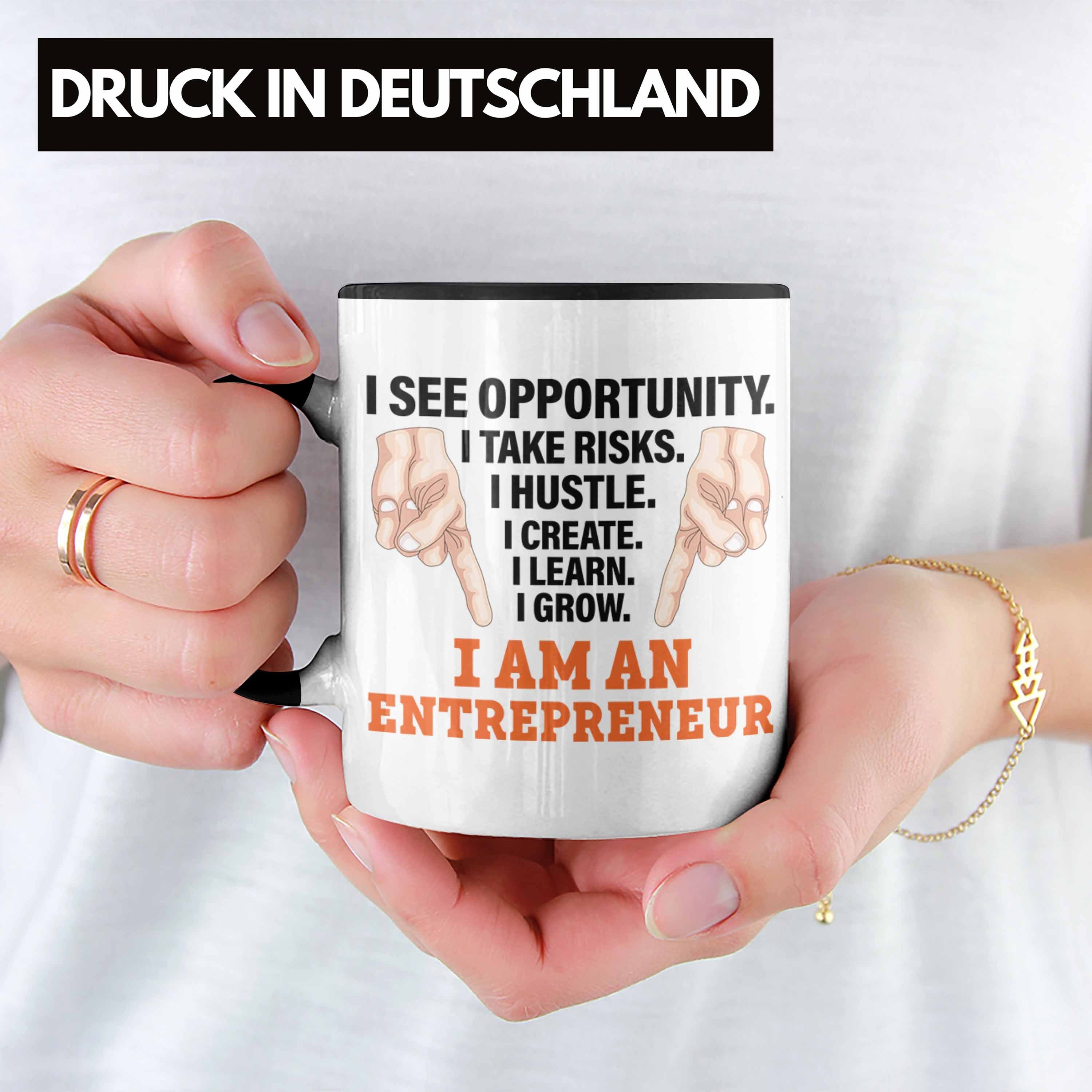 - Tasse Geschenk Schwarz Idee Motivation Trendation Trendation Entrepreneur Selbstständig Spruch Entrepreneurship Tasse