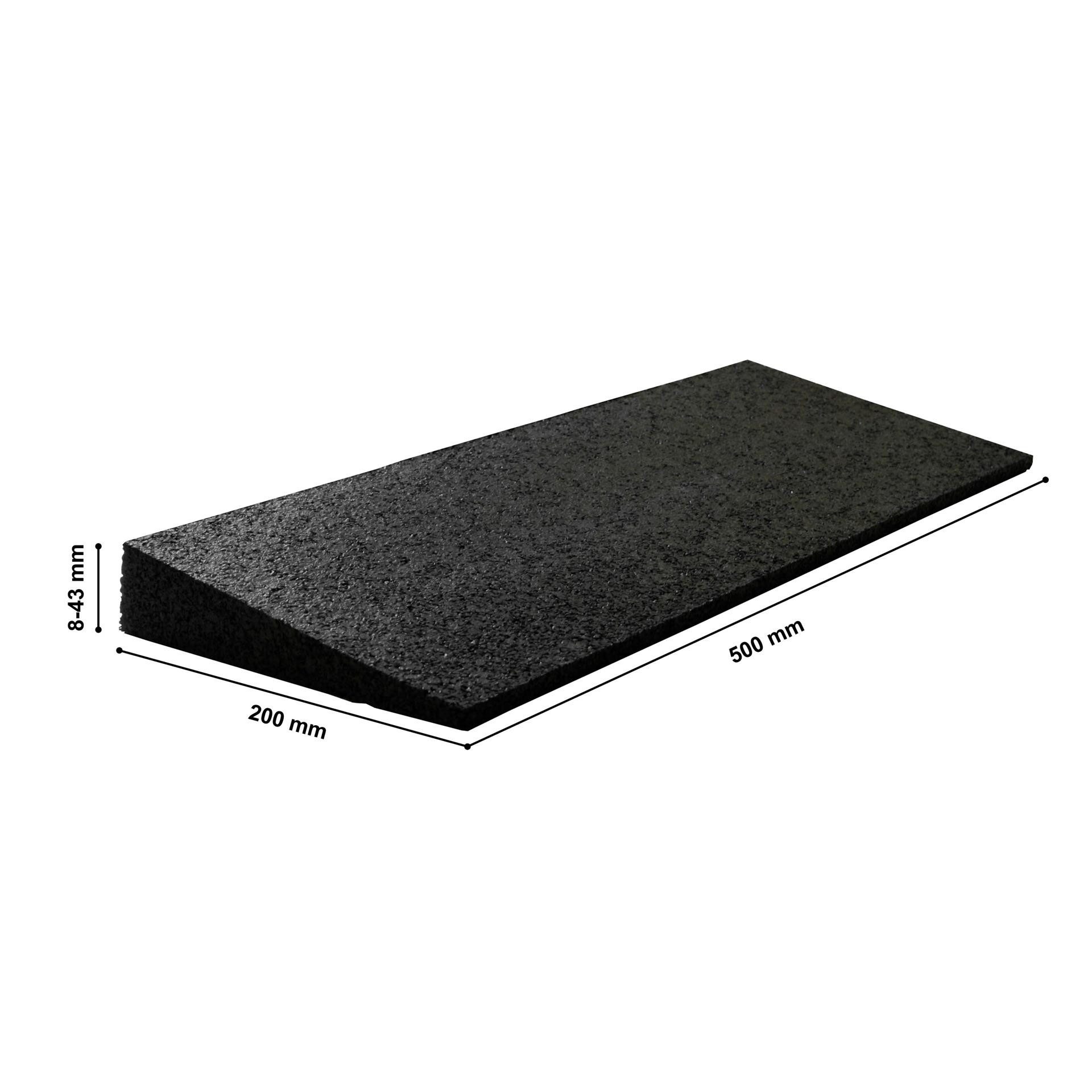 Szagato Auffahrrampe Bordsteinrampe Gummi 43mm 50x20x4,3cm Set= 2 Stück schwarz SZAGATO (SET-Angebot (VE=2 Stück), 1-St., 2 Rampen im SET), bis 5 to. belastbar – Bild 5 von 5