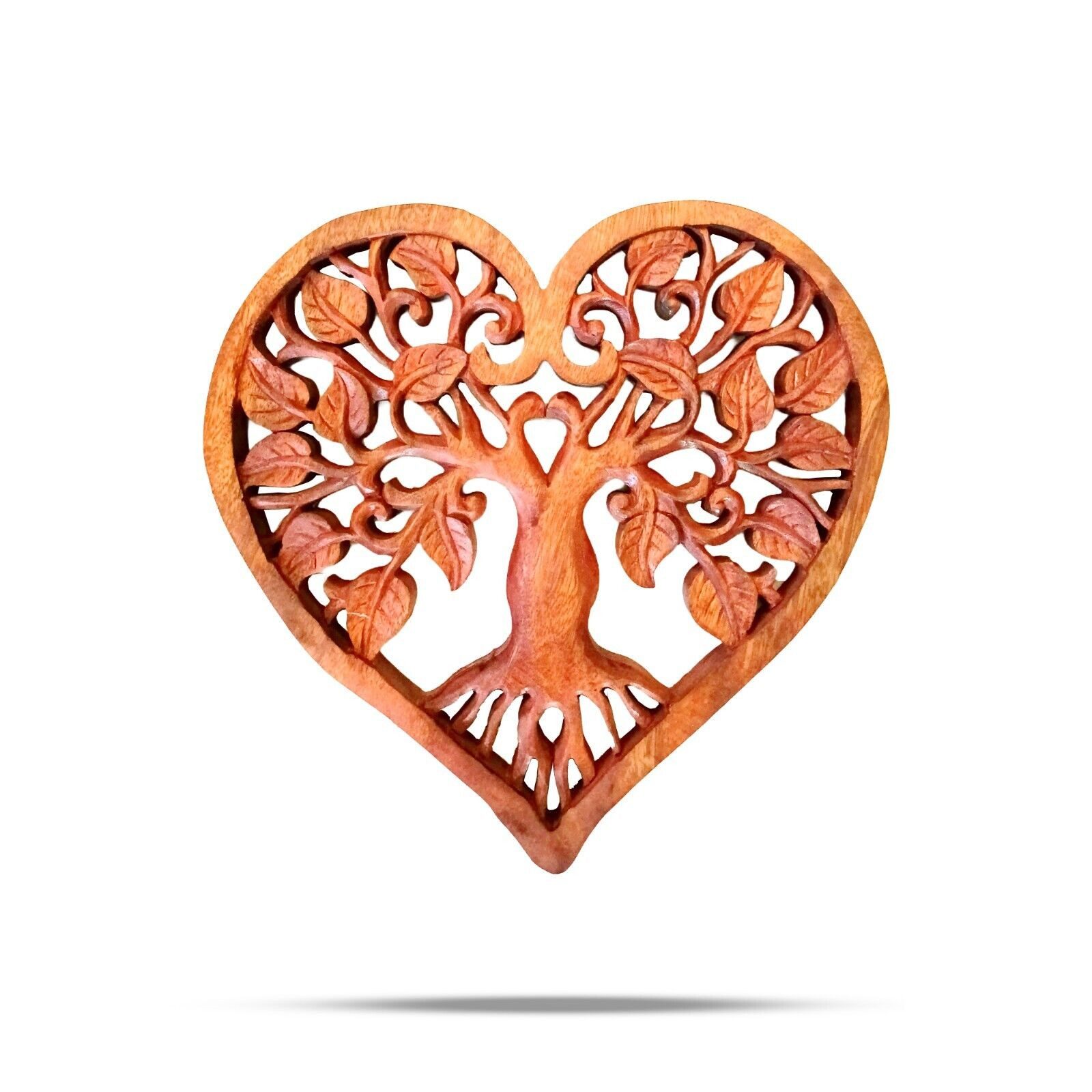 Wanddekoobjekt Lebensbaum Herz Holzpaneel 3D Wandbild Baum des Lebens 40cm