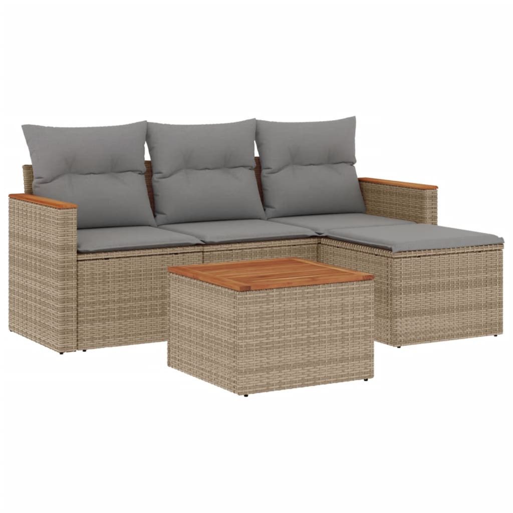vidaXL Gartenlounge-Set 5-tlg. Garten-Sofagarnitur mit Kissen günstig online kaufen