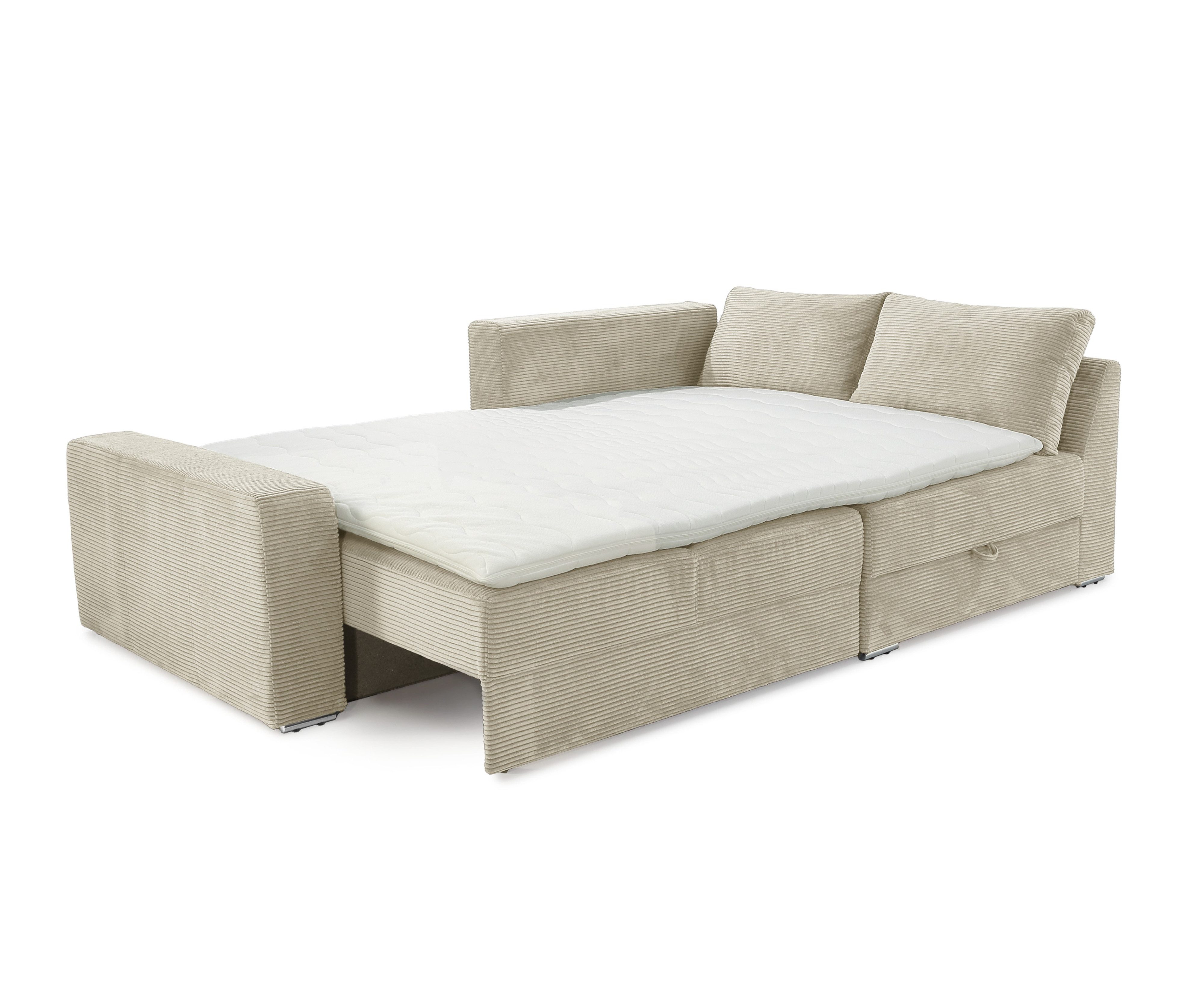 luma-home Ecksofa 15235, Dauerschläfer B260/T181/H88 cm mit 2 Bettkästen, O günstig online kaufen