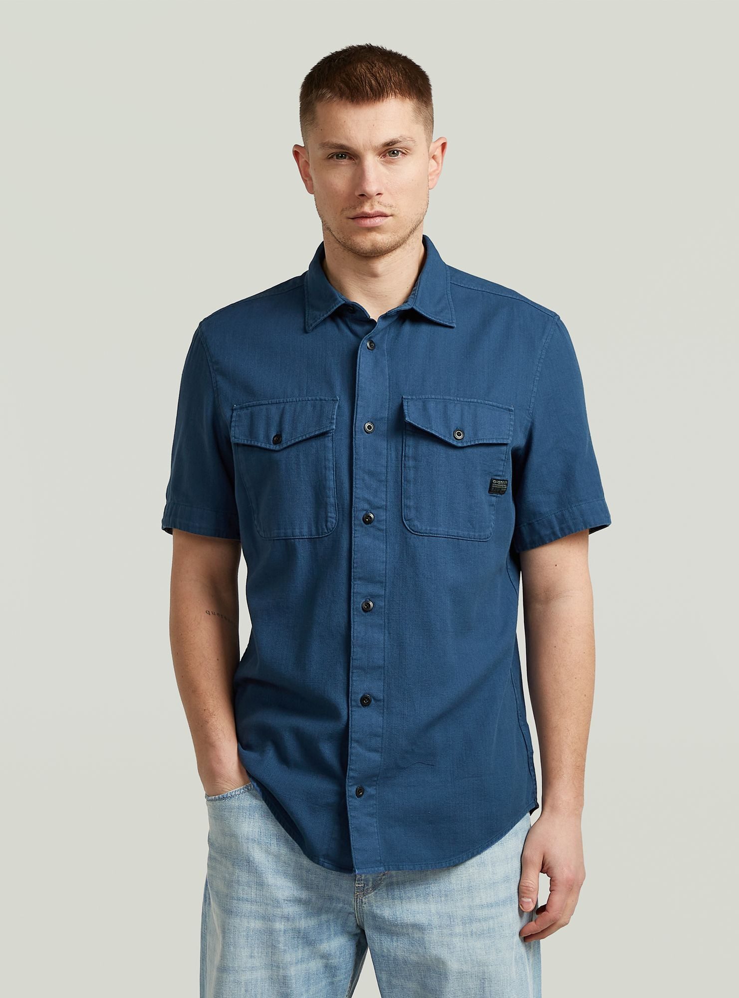 G-STAR Langarmshirt Marine Slim Hemd