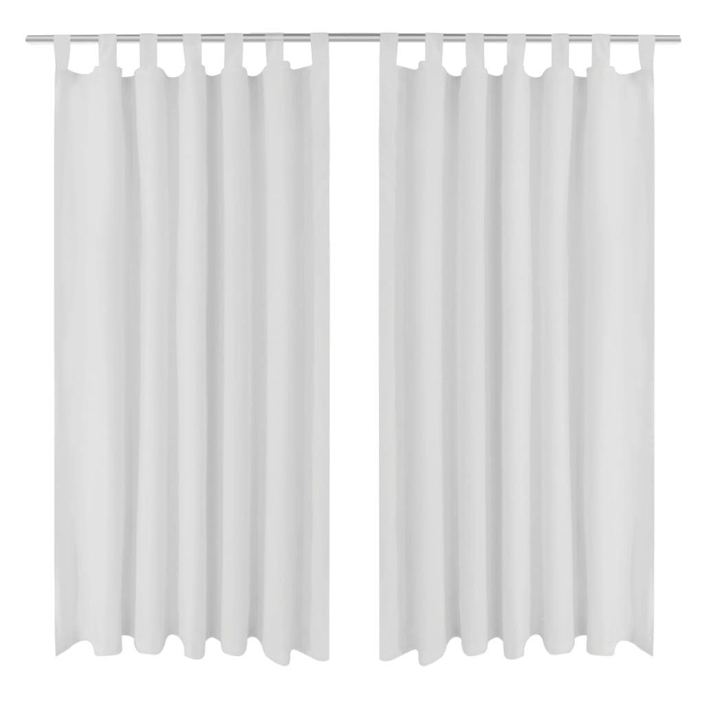 Vorhang Vorhänge Gardinen aus Satin 2-teilig 140 x 225 cm Weiß, furnicato, (2 St)