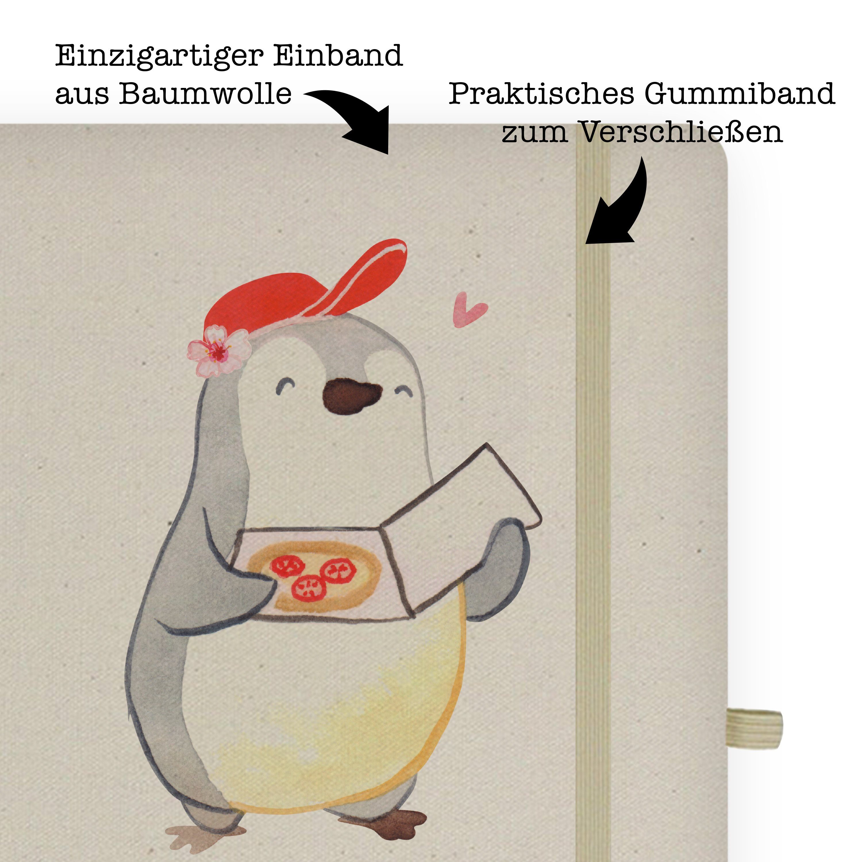 Pizzabäckerin Notizbuch - Herz & mit Mr. Sc Geschenk, Mrs. Transparent Mr. & - Mrs. Panda Pizzabringdienst, Panda