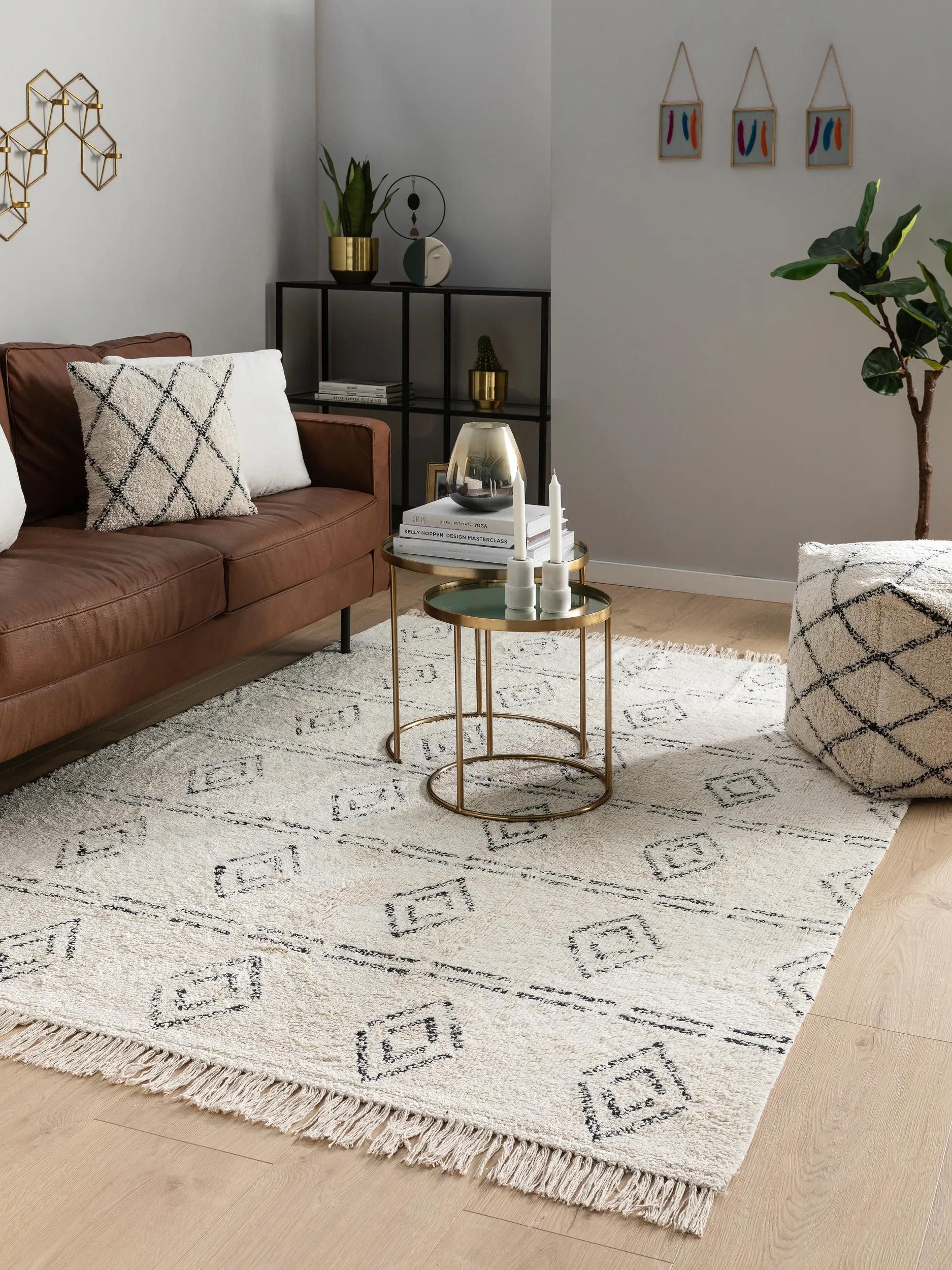 benuta Teppich Naomi, rechteckig, Höhe: 6 mm, Teppich Wohnzimmer, Schlafzimmer, Esszimmer, Flur, Kunstfaser, Cozy