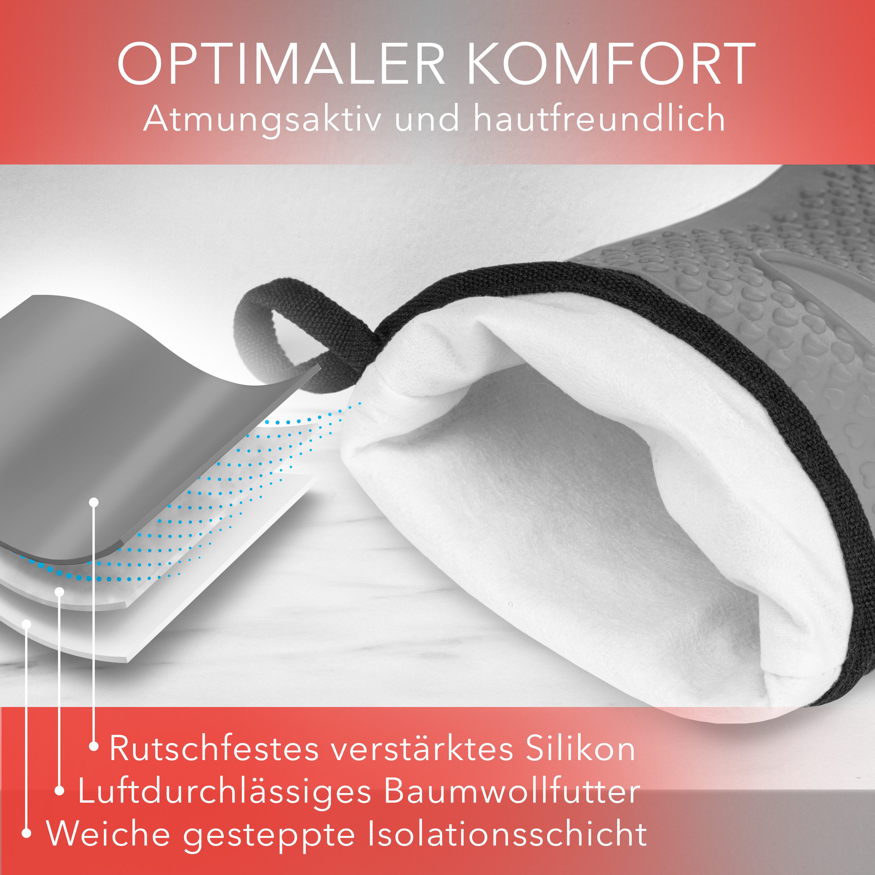 AVANA Topfhandschuhe Silikon Ofenhandschuhe Hitzebeständige Kochhandschuhe Handschuhe, Anti-Rutsch, weiches Baumwoll-Innenfutter, bis 250°C – Bild 4 von 5