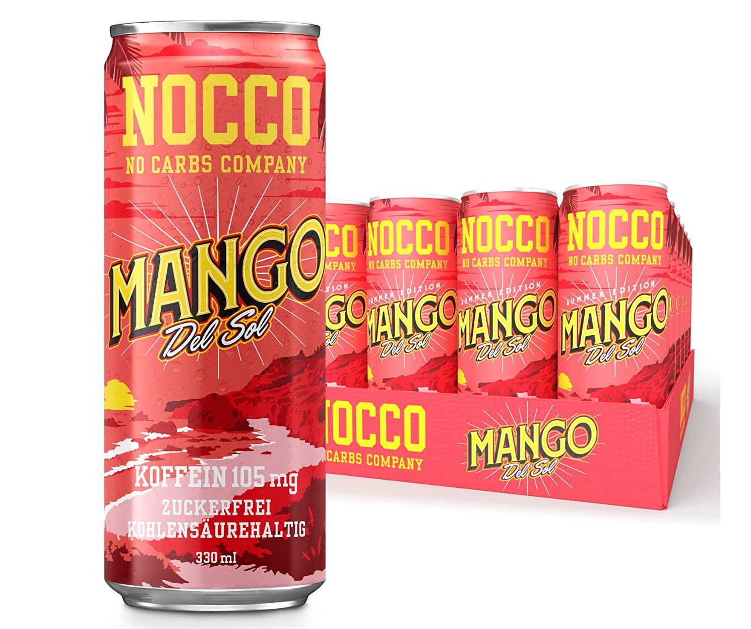 Barebells Nocco BCAA Drink 24 x 330 ml Getränk Aminosäuren Flüssig, 24 er 24x 330ml Mltipack à 24 St., 7920 ml