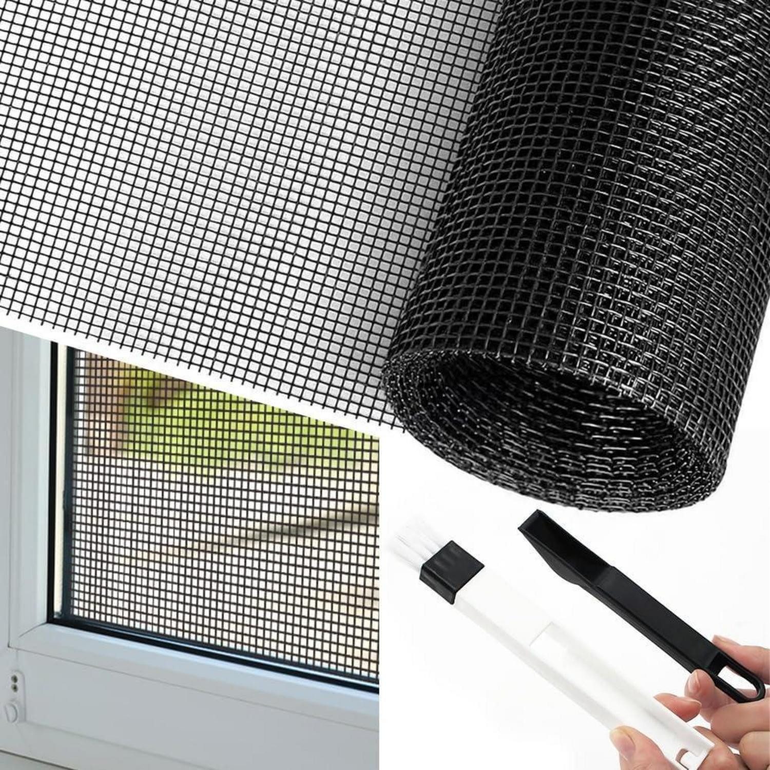 LuxusKollektion Fliegengitter-Gewebe Fliegengitter Rollladen 250x120cm Katzensicher 120X250CM Schwarz