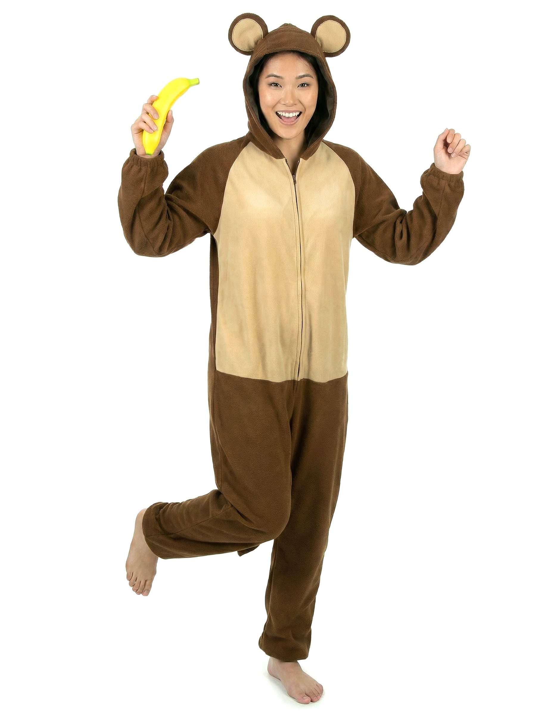 Kostüm Affe Jumpsuit Damenkostüm Dschungel braun-beige