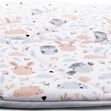 Krabbeldecke Spielmatte - Spieldecke -Teppich - Matte 130x70 cm, Amilian, Laufgittereinlage - Kuscheldecke - gepolstert - blattförmig